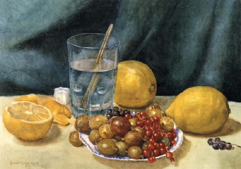Hirst, Claude Raguet Still Life with Lemons,Red Currants,and Gooseberries Sweden oil painting art